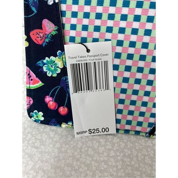 VERA BRADLEY Passport Cover in Fruit Grove Pattern. “bon voyage” - Picture 5 of 6